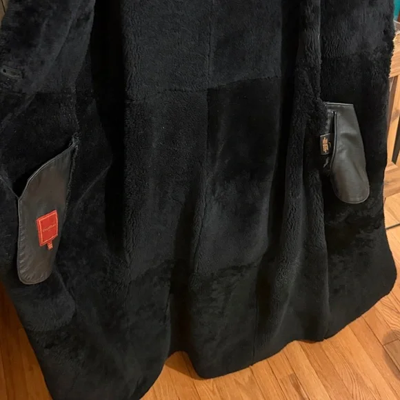 lambskin Cole Haan BLACK FULL LENGTH COAT - Picture 15 of 15